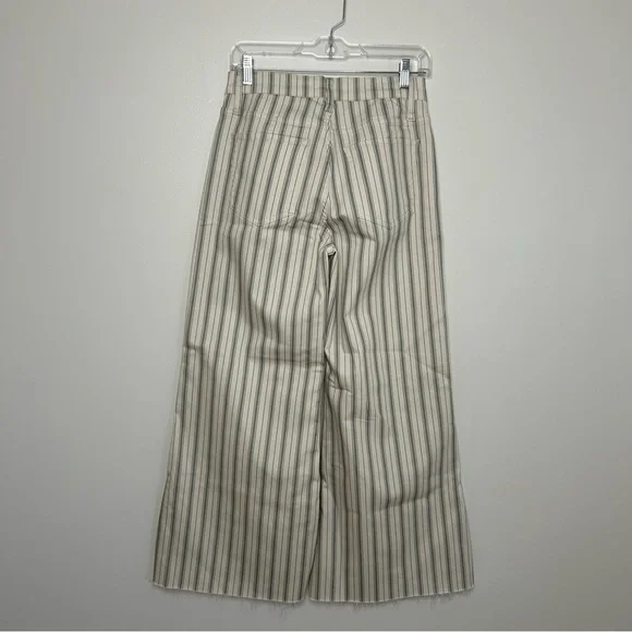 NWOT FRAME Le palazzo crop pant striped raw hem wide leg